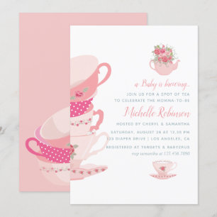 Invitación a Baby Shower del Fiesta de té floral r