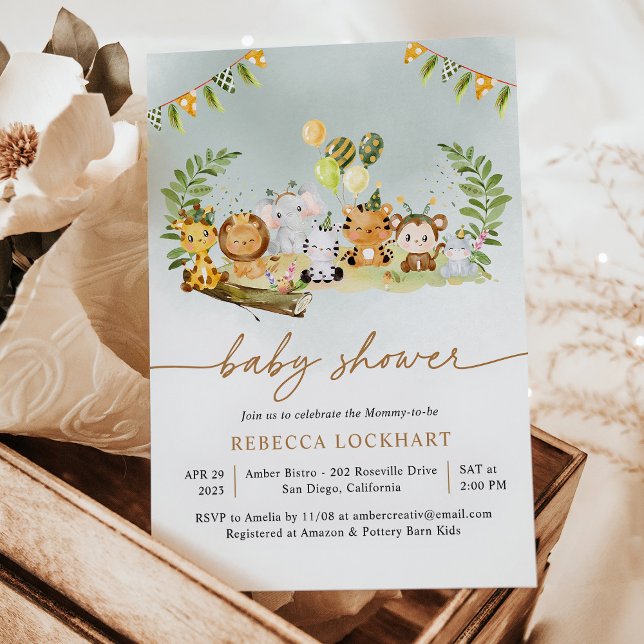 Invitación a Baby Shower del Fiesta Jungle Safari (Subido por el creador)