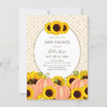 Invitación a Baby Shower del girasol de la calabaz