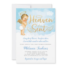 Invitación a Baby Shower del Heaven Sent Angel Boy