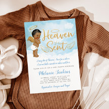 Invitación a Baby Shower del Heaven Sent Angel Boy
