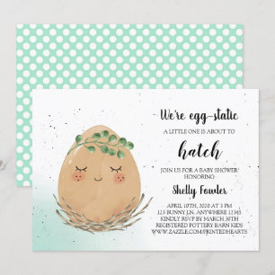 Invitación a Baby Shower del Huevo de Pascua Boho 