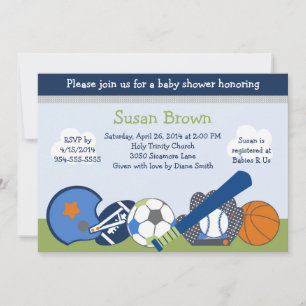 Invitación a Baby Shower del jugador deportivo