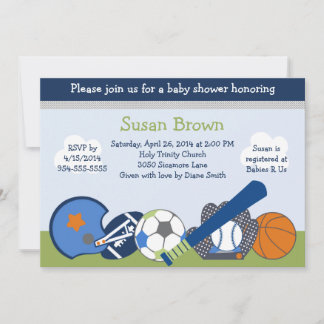 Invitación a Baby Shower del jugador deportivo