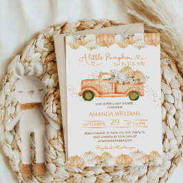 Invitación a Baby Shower del Naranja de Camión de