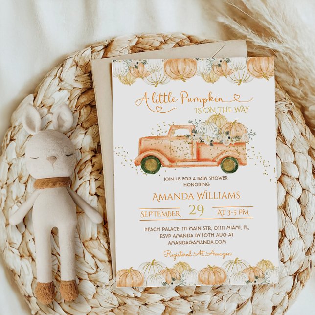 Invitación a Baby Shower del Naranja de Camión de  (Subido por el creador)
