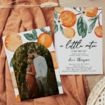 Invitación a Baby Shower del Naranja de fotografía