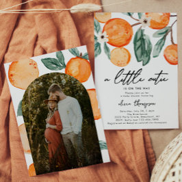 Invitación a Baby Shower del Naranja de fotografía