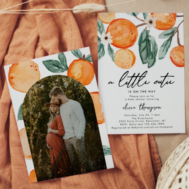 Invitación a Baby Shower del Naranja de fotografía (Subido por el creador)