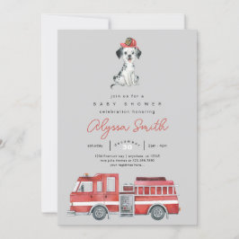 Invitación a Baby Shower del niño bombero