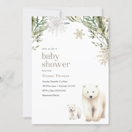 Invitación a Baby Shower del oso polar