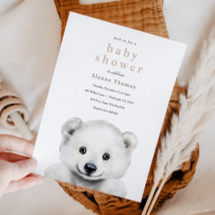 Invitación a Baby Shower del oso polar
