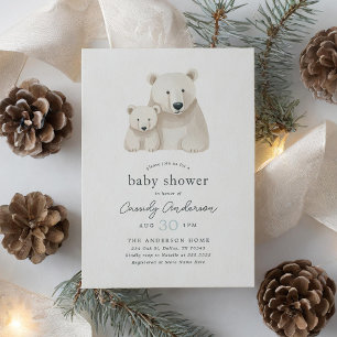 Invitación a Baby Shower del oso polar