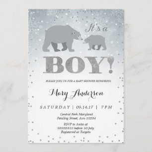 Invitación a Baby Shower del oso polar