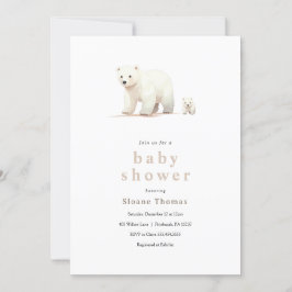 Invitación a Baby Shower del oso polar