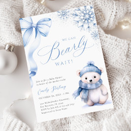 Invitación a Baby Shower del oso polar de invierno