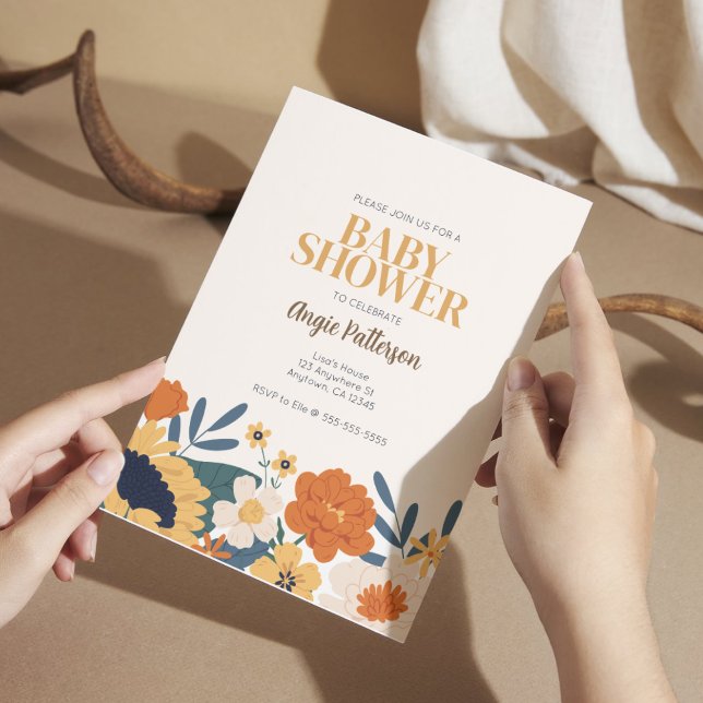 Invitación a Baby Shower del otoño de Floral Boho (Subido por el creador)