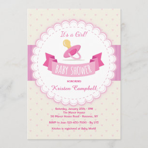 Invitación a Baby Shower del Pacífico rosa