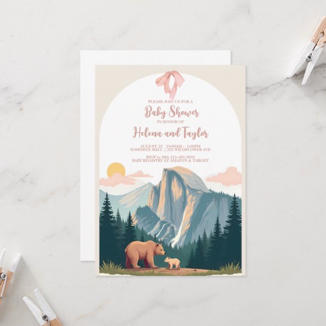 Invitación a Baby Shower del Parque Nacional | Ros (Anverso/Reverso In Situ)
