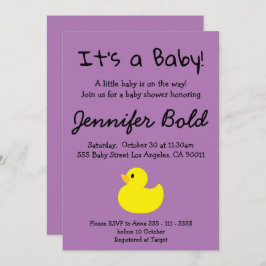 Invitación a Baby Shower del pato amarillo