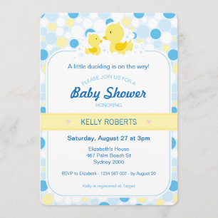 Invitación a Baby Shower del pato de goma
