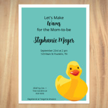 Invitación a Baby Shower del pato de goma