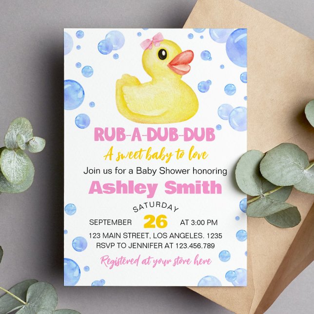 Invitación a Baby Shower del pato de goma (Subido por el creador)
