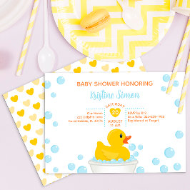 Invitación a Baby Shower del pato de goma - Baño d