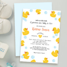 Invitación a Baby Shower del pato de goma | Pato a