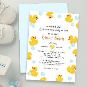 Invitación a Baby Shower del pato de goma   Pato a