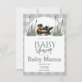Invitación a Baby Shower del pato de madera