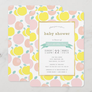 Invitación a Baby Shower del patrón de Apple amari