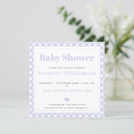 Invitación a Baby Shower del patrón Lavender Gingh
