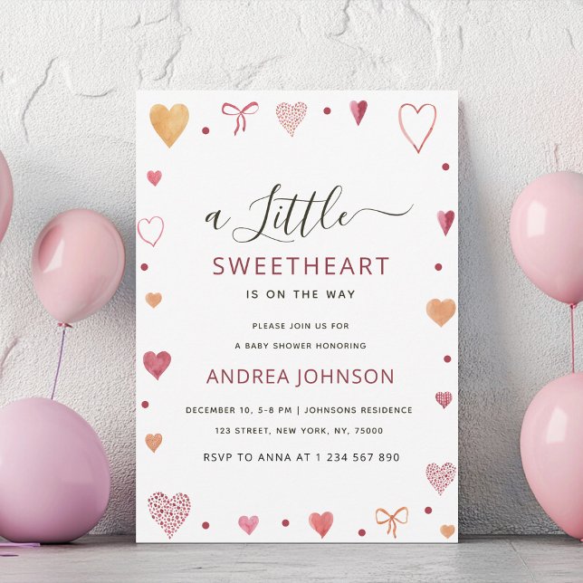 Invitación a Baby Shower del pequeño Chica de amor (Subido por el creador)