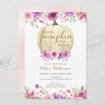 Invitación a Baby Shower del pequeño Chica floral 