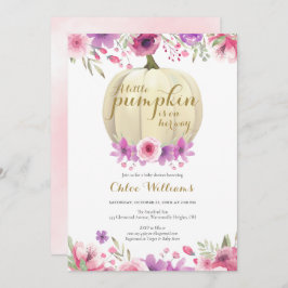 Invitación a Baby Shower del pequeño Chica floral 