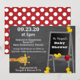 Invitación a Baby Shower del profesor