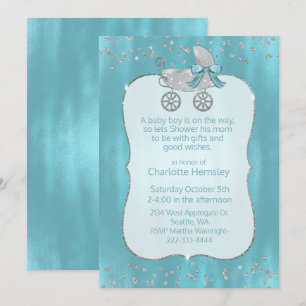 Invitación a Baby Shower del programa Glam Silver