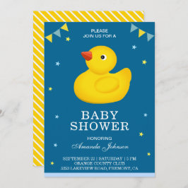 Invitación a Baby Shower del puño de goma amarillo