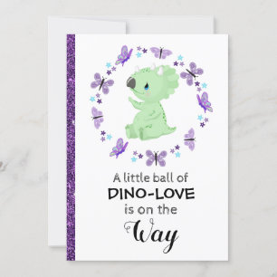 *~* Invitación a Baby Shower del Purpurina de Dino