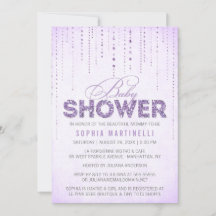 Invitación a Baby Shower del Purpurina Purple Lave
