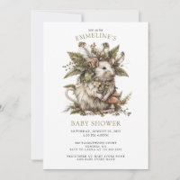 Invitación a Baby Shower del ratón forestal encant
