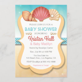 Invitación a Baby Shower del Shell de la playa de 