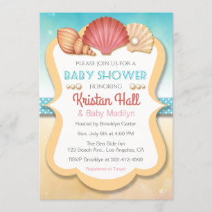 Invitación a Baby Shower del Shell de la playa de 