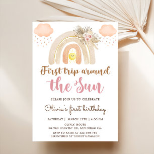 Invitación a Baby Shower del Sunshine Boho Rainbow
