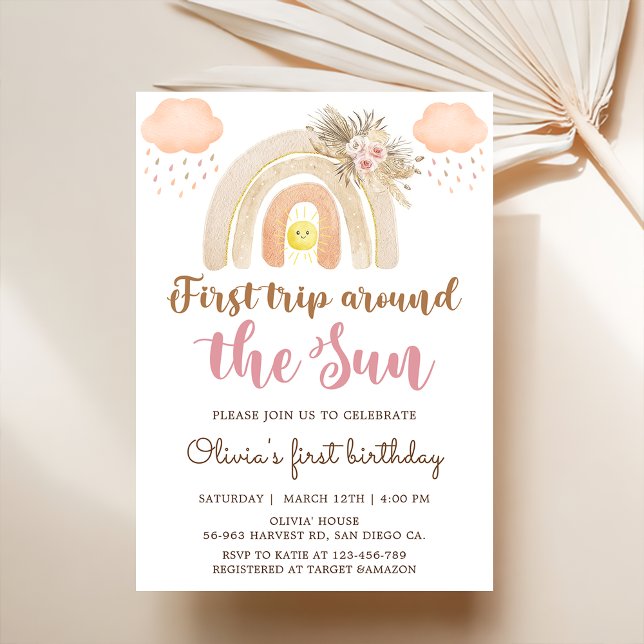 Invitación a Baby Shower del Sunshine Boho Rainbow (Subido por el creador)