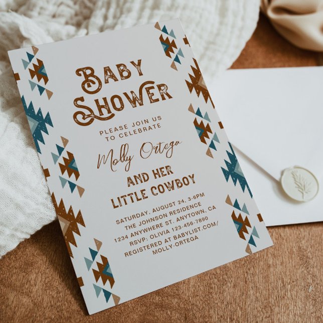 Invitación a Baby Shower del suroeste | Bebé bovin (Subido por el creador)