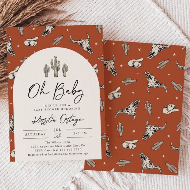 Invitación a Baby Shower del suroeste | Bebé occid (Subido por el creador)