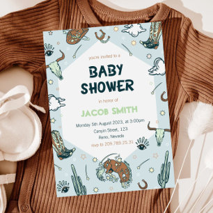 Invitación a Baby Shower del suroeste de Cowboy