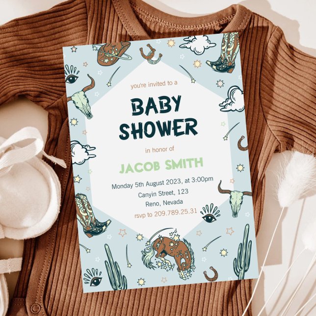 Invitación a Baby Shower del suroeste de Cowboy (Subido por el creador)